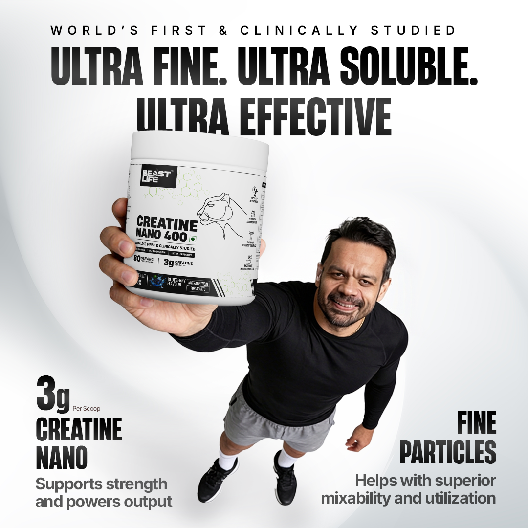 World’s First Creatine Nano 400 | Finest & Fastest Absorbing | 2X Strength| Blueberry | 305G
