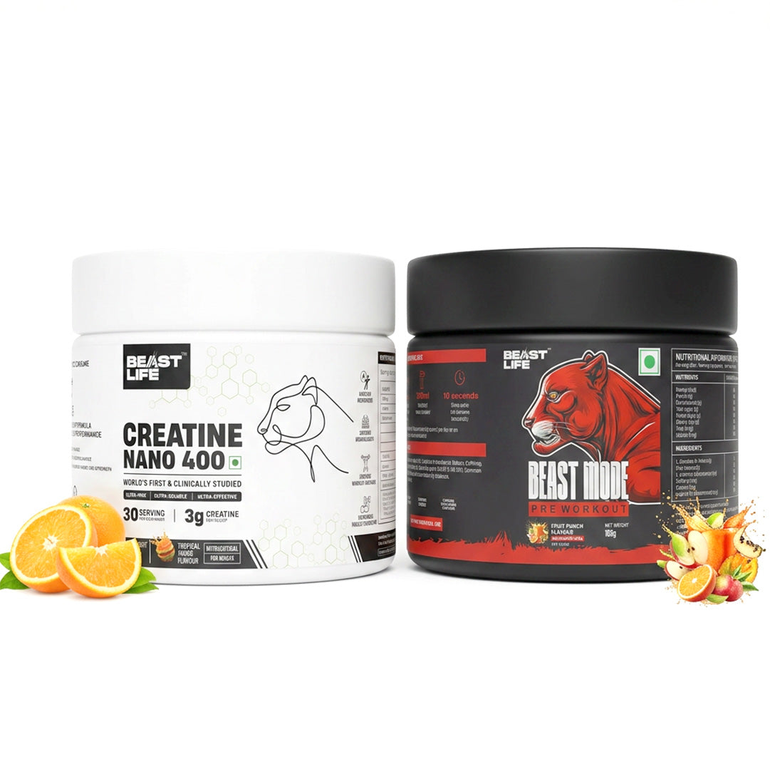 Combo pack | Creatine Nano 400 | Tropical Tango | 115 g + Preworkout | Fruit punch | 105 g