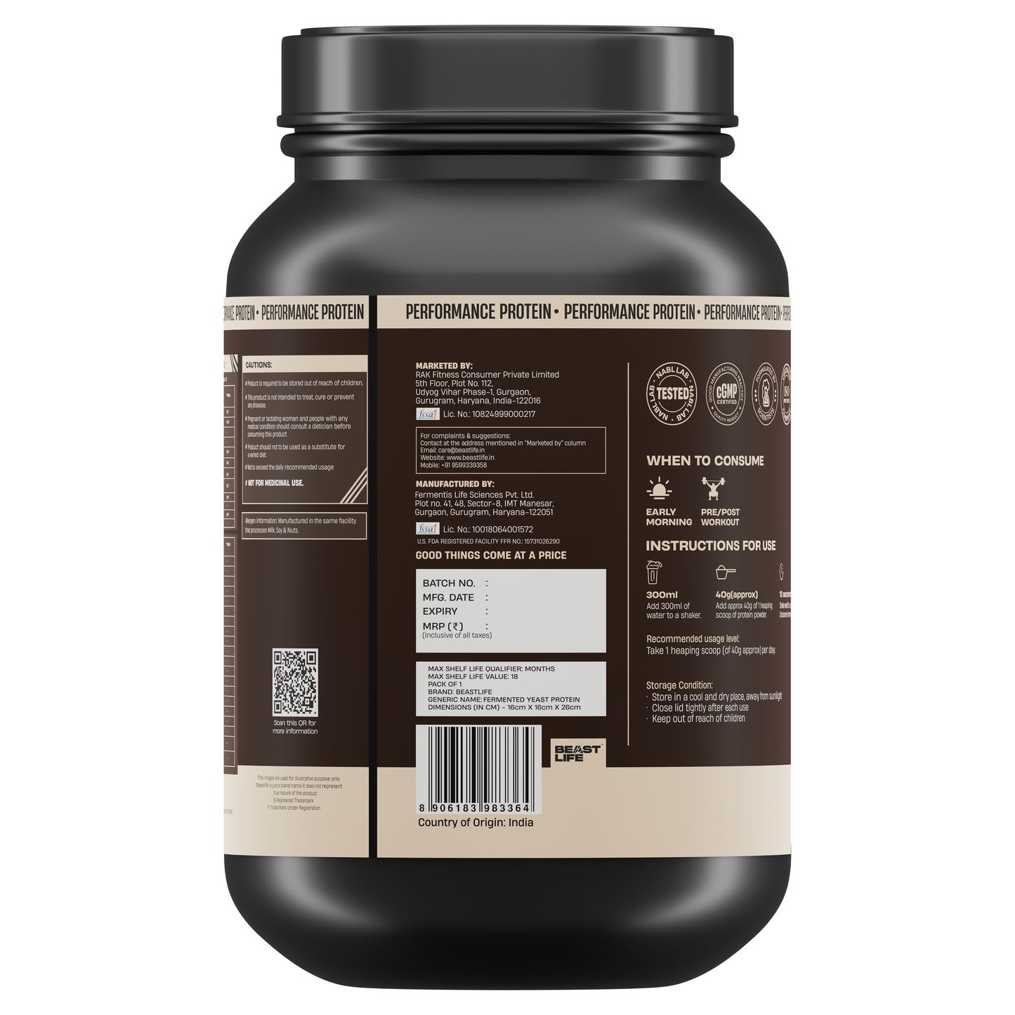 Performance Fermented Yeast Protein with Ultrasorb Tech | 1kg | Malai Kulfi