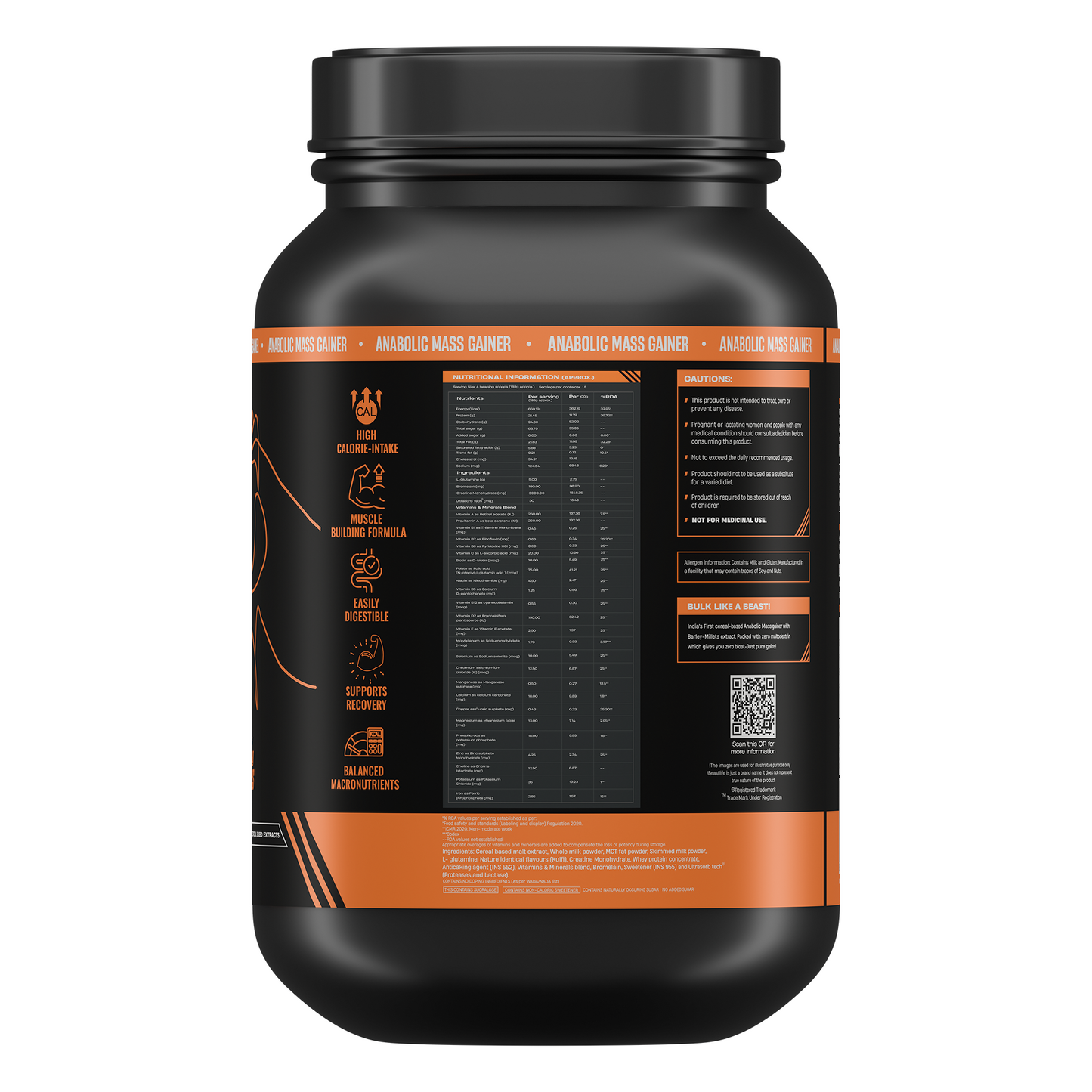 Malai Kulfi Anabolic Mass Gainer with Ultrasorb Tech (No Maltodextrin) | 1kg
