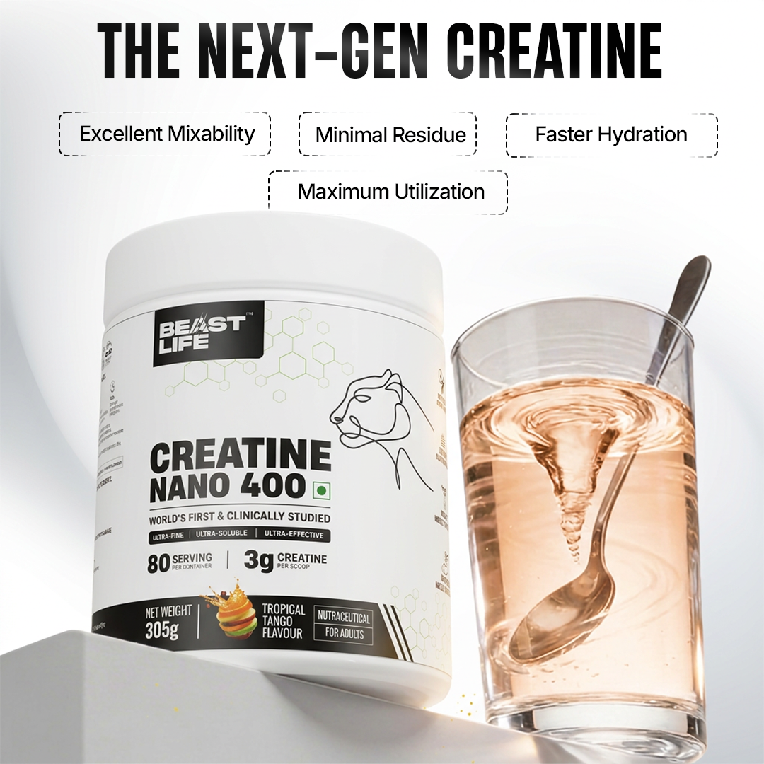 World’s First Creatine Nano 400 | Finest & Fastest Absorbing | 2X Strength | Tropical Tango | 305G