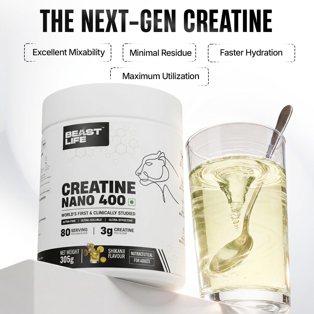 Combo pack | Creatine Nano 400 | Shikanji | 305 g + Performance Protein | Cold Coffee | 2 kg