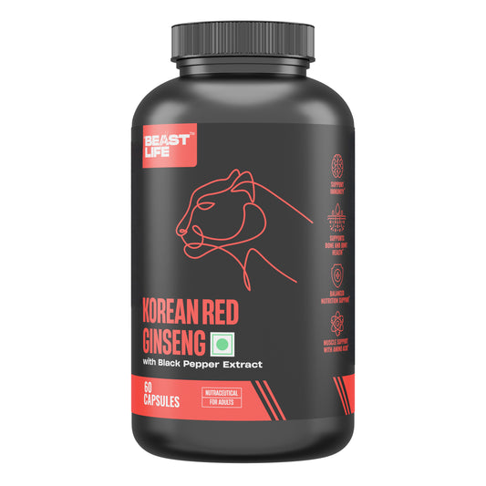 Korean Red Ginseng 400MG with Piper Nigrum Extract 5mg 60N