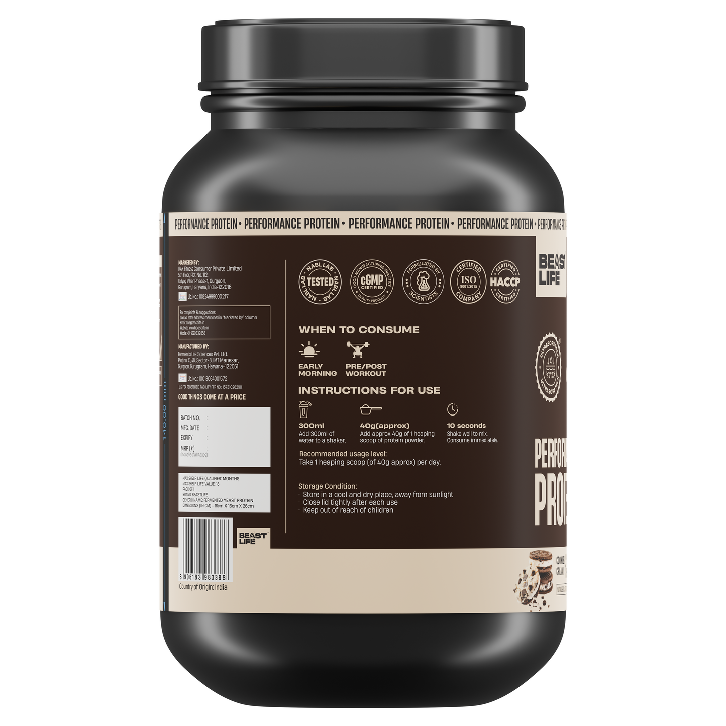 Performance Fermented Yeast Protein with Ultrasorb Tech | 1kg | Cookies & Cream