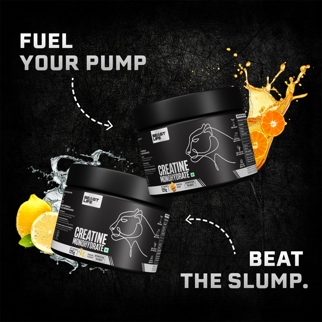 BeastLife Refresh & Rage Duo | Double Creatine Monohydrate Flavour Pack Shikanji + Tango(125g Each)