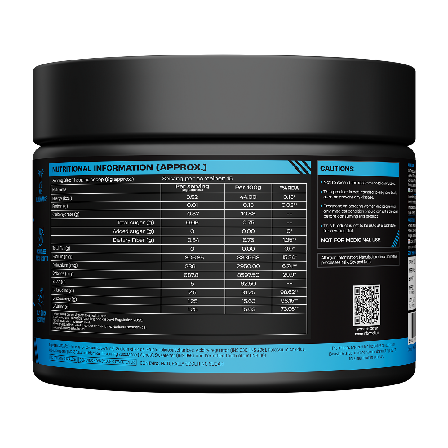 Beast Recovery BCAA | Mango | 120G