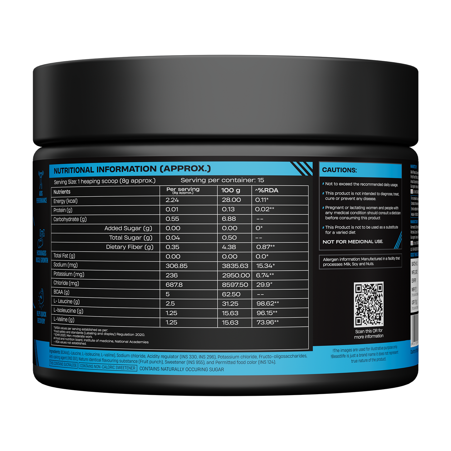 Beast Recovery BCAA | Fruit Punch | 120G