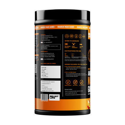 Anabolic Mass Gainer with Ultrasorb Tech (No Maltodextrin) Strawberry Banana | 500g