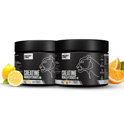 BeastLife Refresh & Rage Duo | Double Creatine Monohydrate Flavour Pack Shikanji + Tango(125g Each)