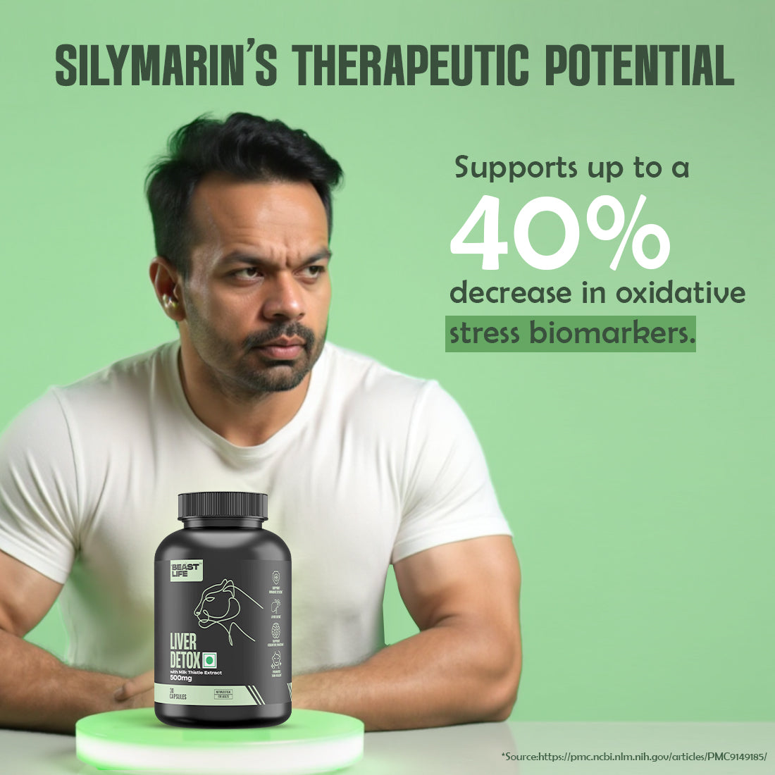 Liver Detox Supplement with Milk Thistle Extract 500mg | 90 Days