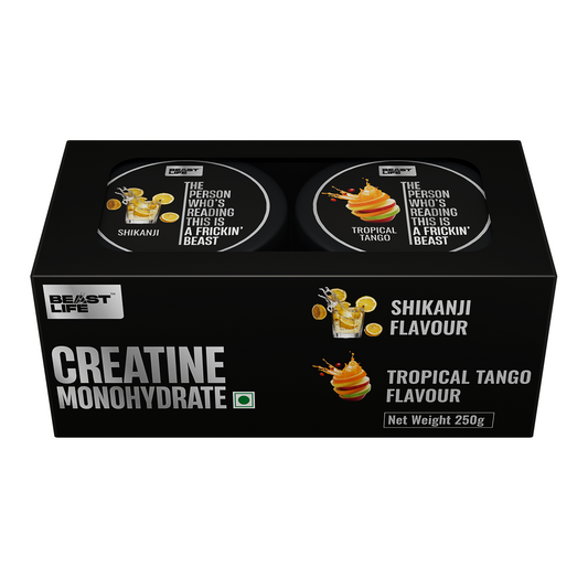 BeastLife Refresh & Rage Duo | Double Creatine Monohydrate Flavour Pack Shikanji + Tango(125g Each)