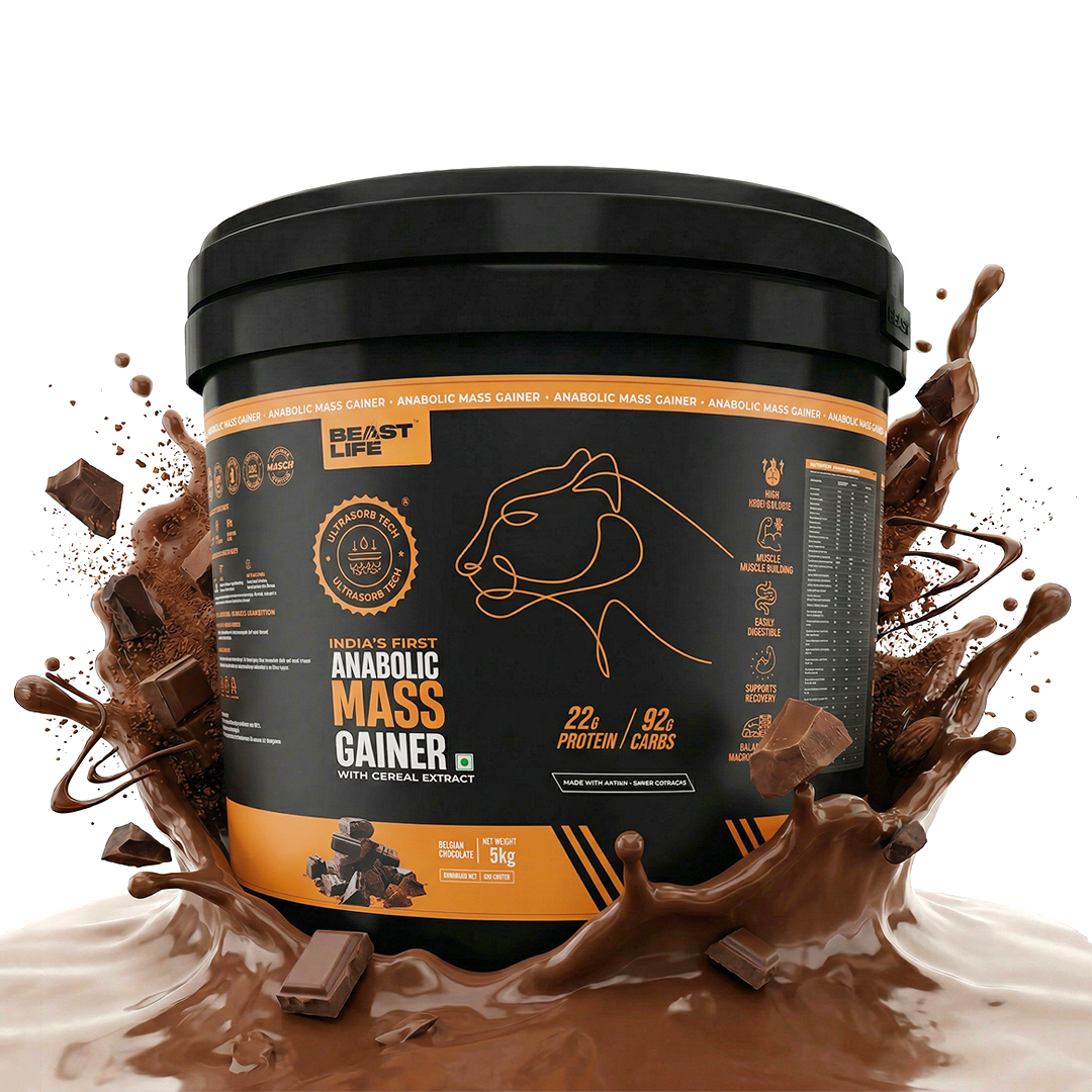 Anabolic Mass Gainer with Ultrasorb Tech | No Maltodextrin | Belgian Chocolate | 5 kg