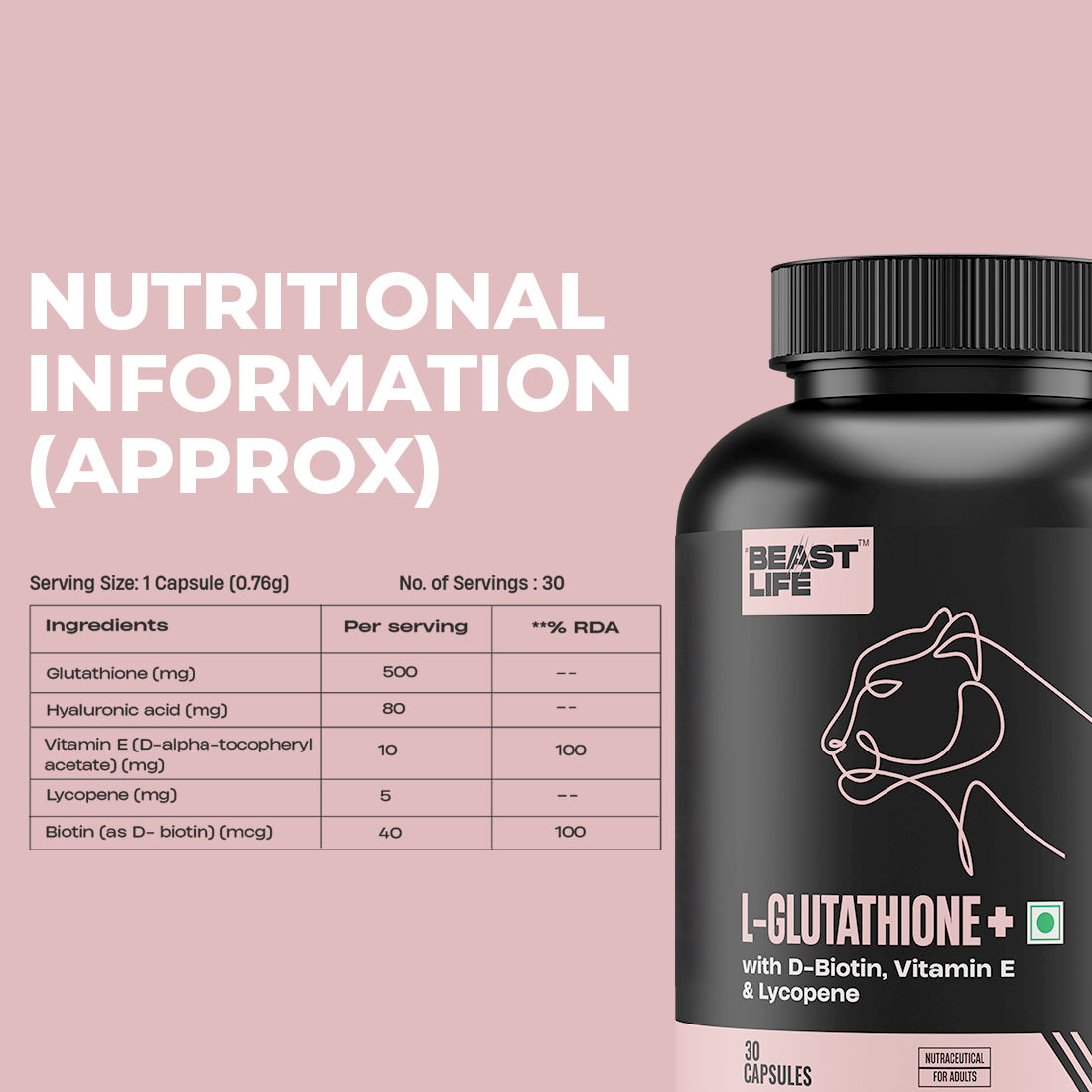 L- GLUTATHIONE+ CAPSULES 90 Days