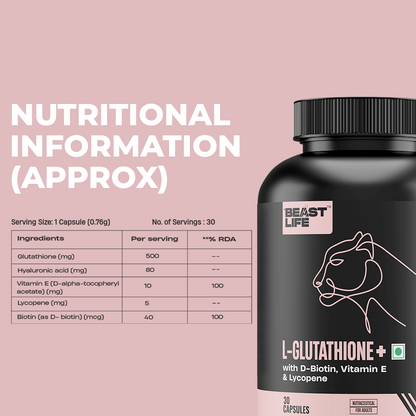 L- GLUTATHIONE+ CAPSULES 90 Days