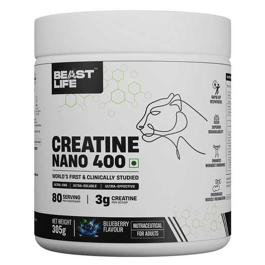World’s First Creatine Nano 400 | Finest & Fastest Absorbing | 2X Strength| Blueberry | 305G