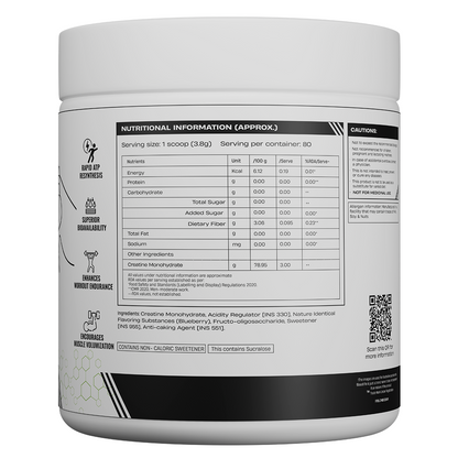 World’s First Creatine Nano 400 | Finest & Fastest Absorbing | 2X Strength| Blueberry | 305G