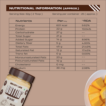 Beastlife Peanut Butter Creamy Mango 800g