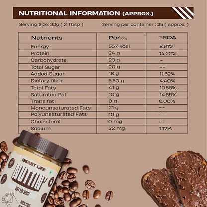 Beastlife Peanut Butter Crunchy Coffee 800g