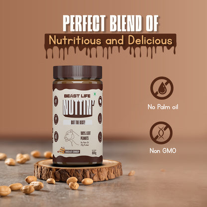 Natural Peanut Butter Chocolate Crunchy (100% Peanuts, No Palm oil) | 800gm