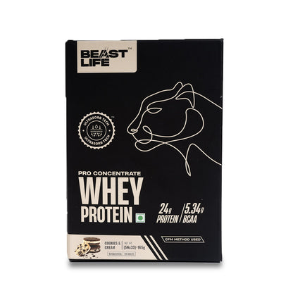 Pro Whey Protein Cookies & Cream Travel (Pack of 5) sachets