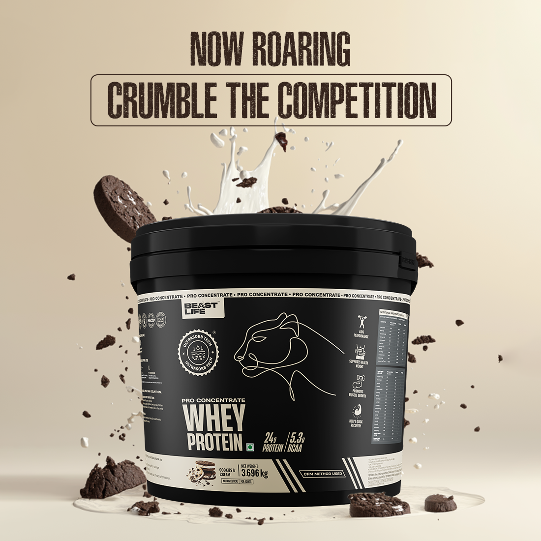 Pro Concentrate Whey Protein Cookies & Cream 3696g
