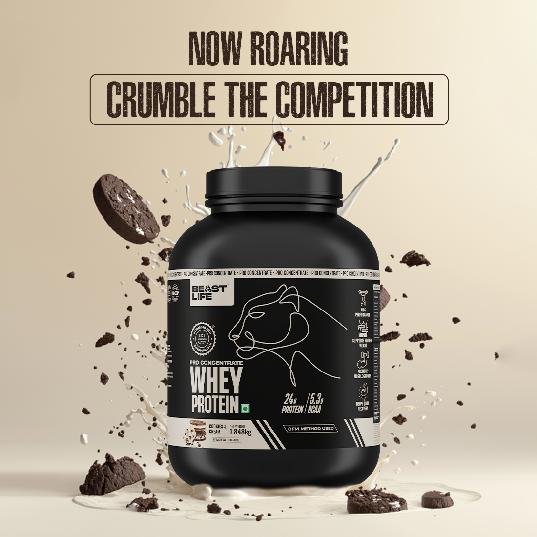 Pro Concentrate Whey Protein Cookies & Cream 1848g