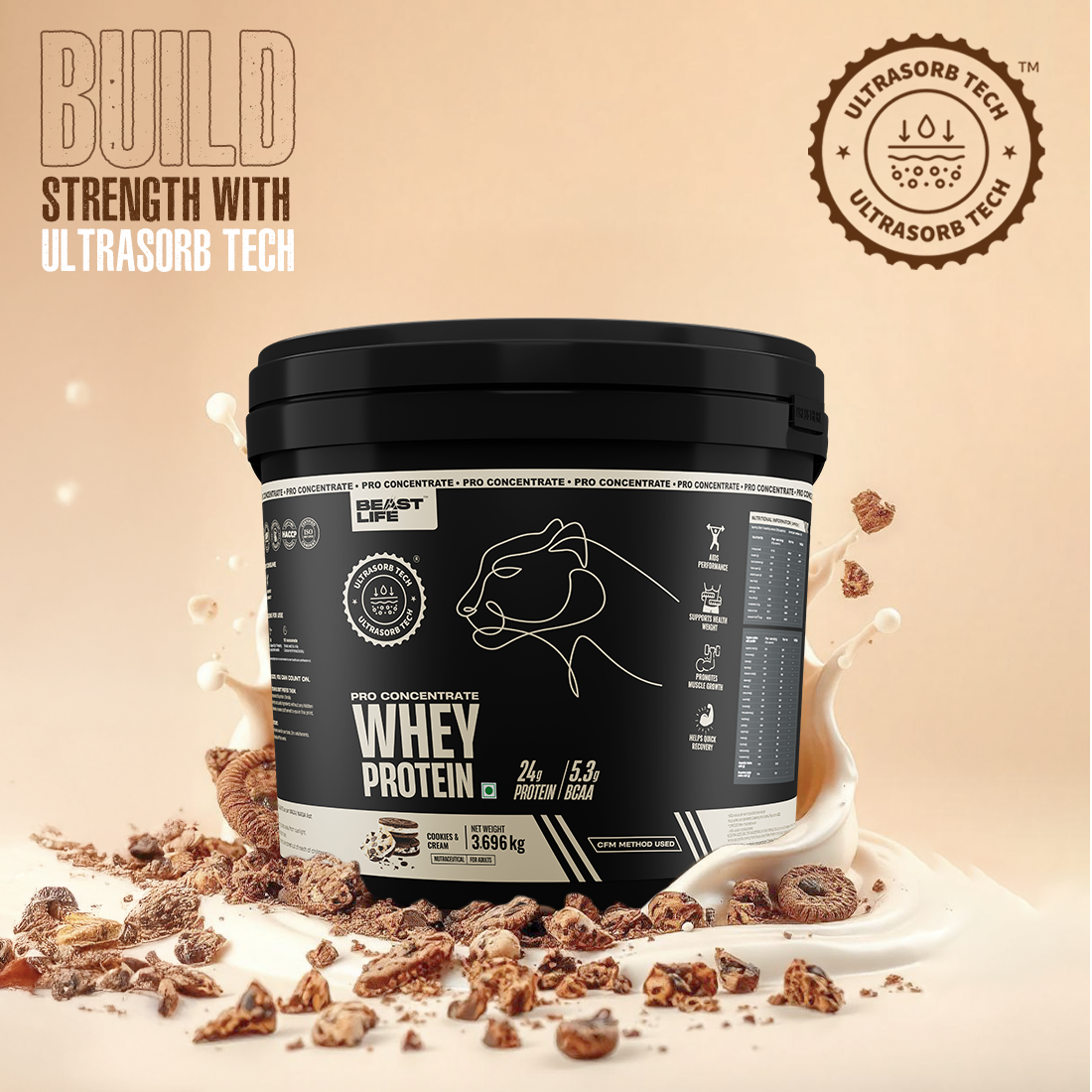 Pro Concentrate Whey Protein Cookies & Cream 3696g