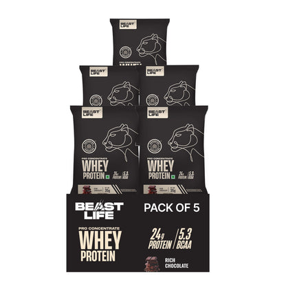 Pro Whey Protein Rich Chocolate Travel (Pack of 5) sachets