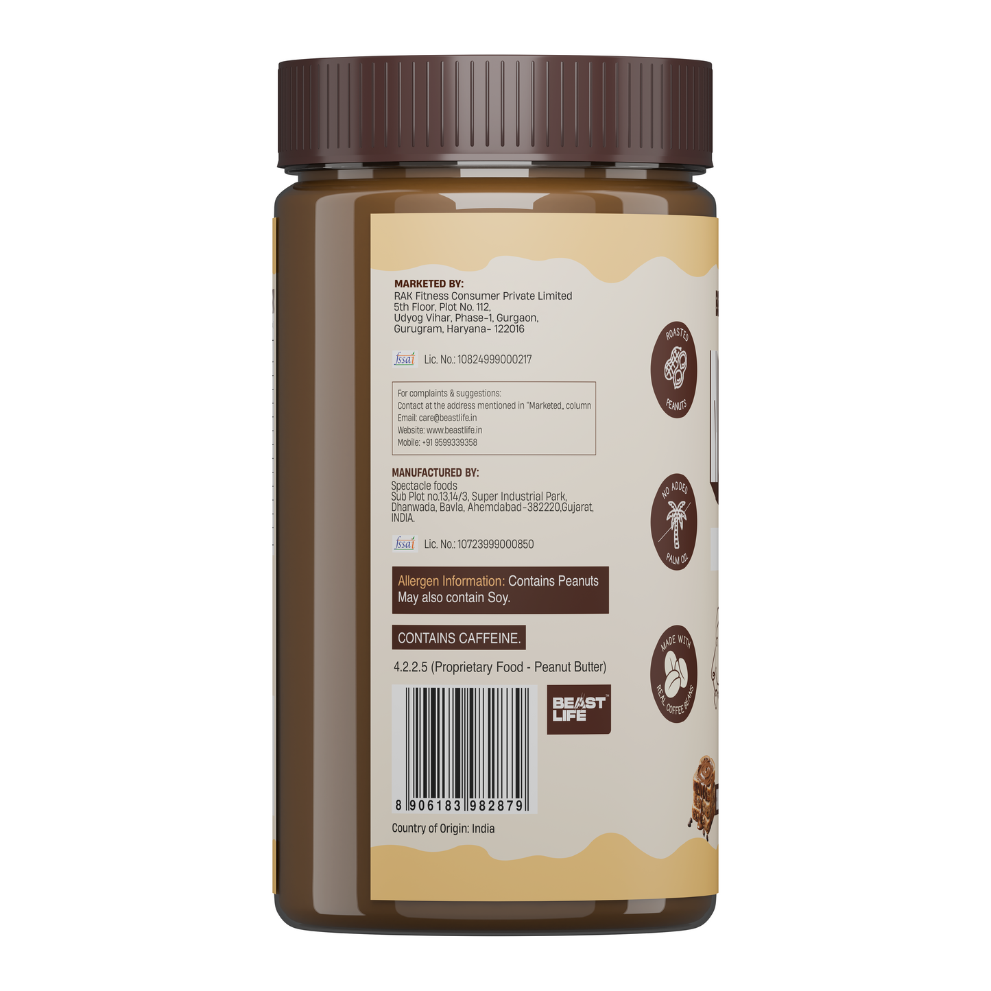 Beastlife Peanut Butter Crunchy Coffee 800g