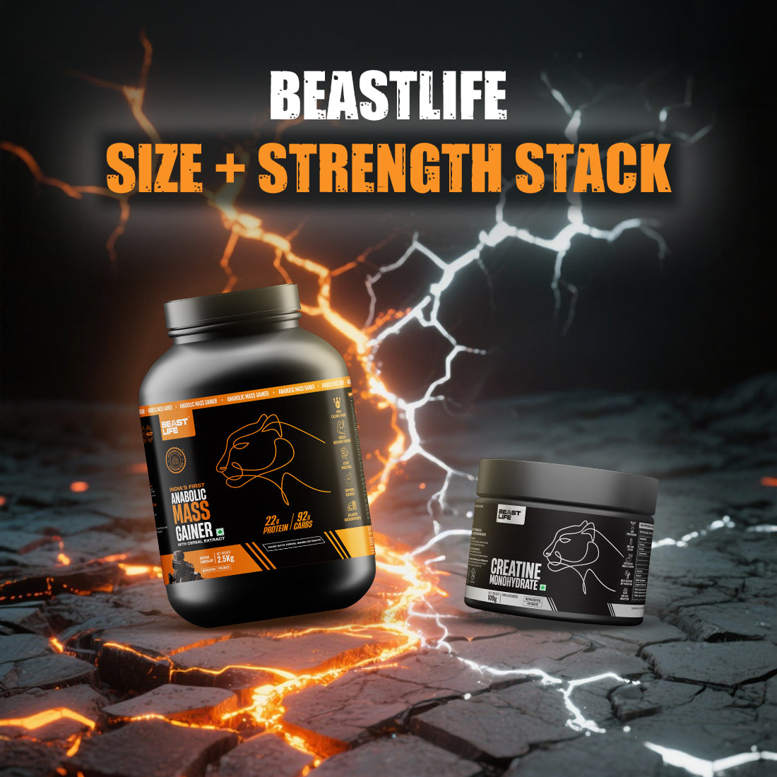 Anabolic Mass gainer 2.5kg (Belgian Chocolate) + Creatine monohydrate Unflavoured 100g