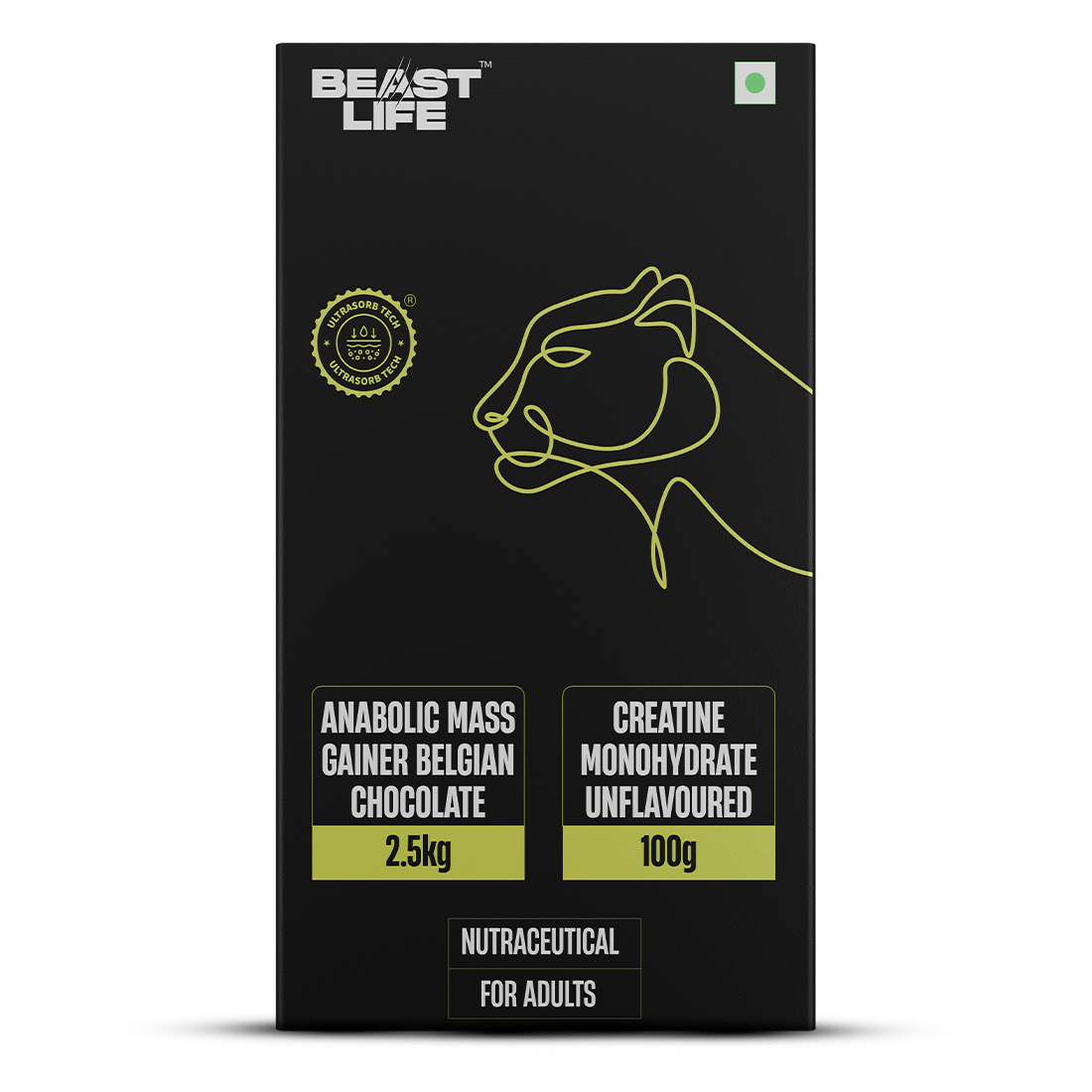 Anabolic Mass gainer 2.5kg (Belgian Chocolate) + Creatine monohydrate Unflavoured 100g