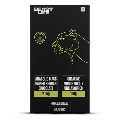 Anabolic Mass gainer 2.5kg (Belgian Chocolate) + Creatine monohydrate Unflavoured 100g