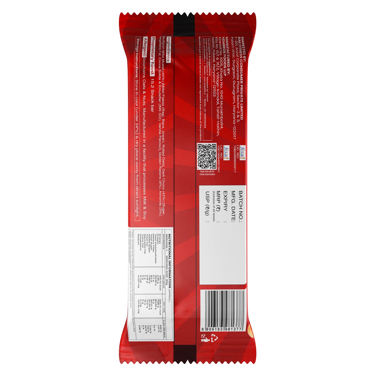 BEAST LIFE ENERGY BAR (Pack of 6)