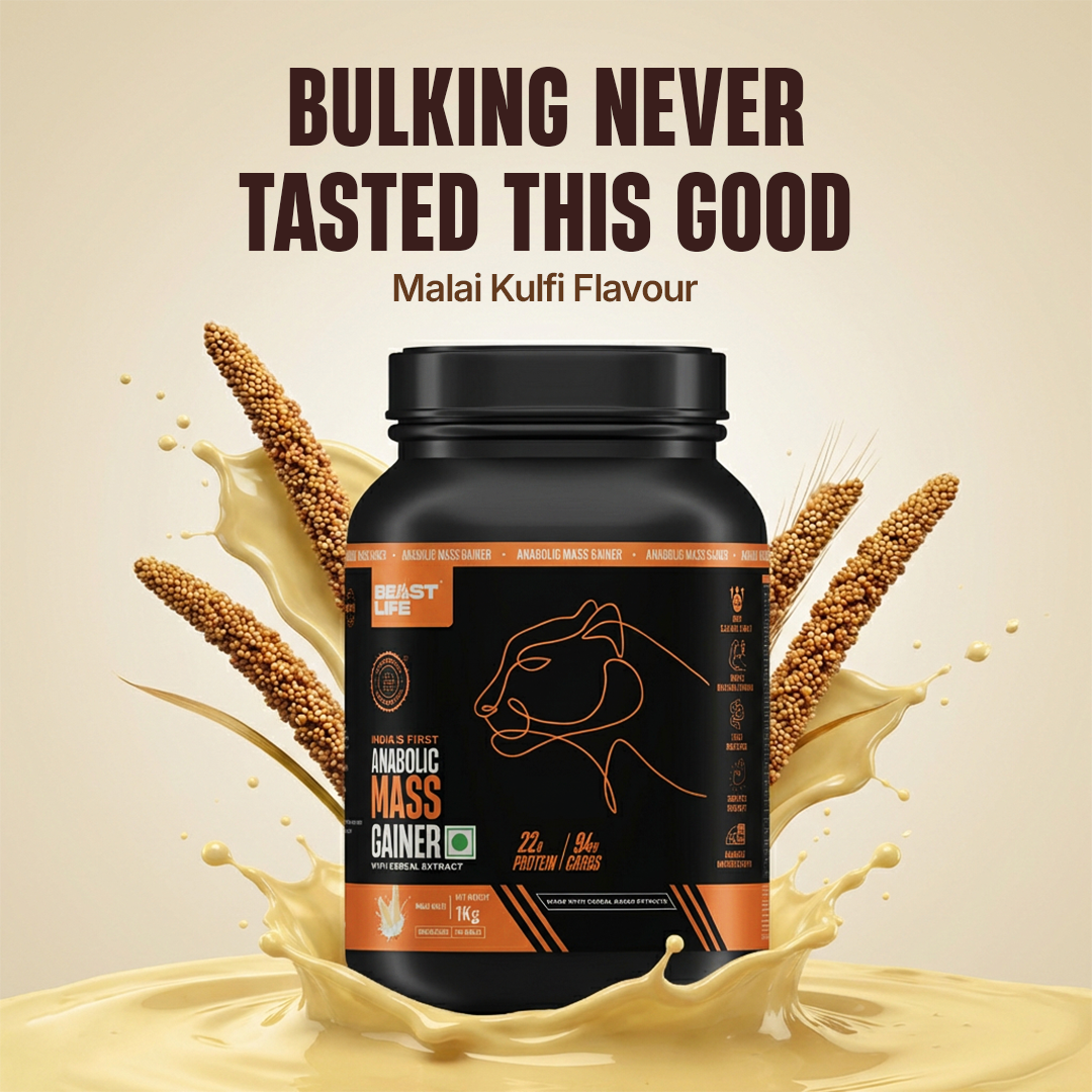Anabolic Mass Gainer with Ultrasorb Tech | No Maltodextrin | Malai Kulfi | 1 kg