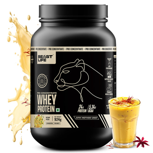 Pro Concentrate Whey Protein with Ultrasorb Tech | 924gm | Kesar Pista with Real Pista Flakes