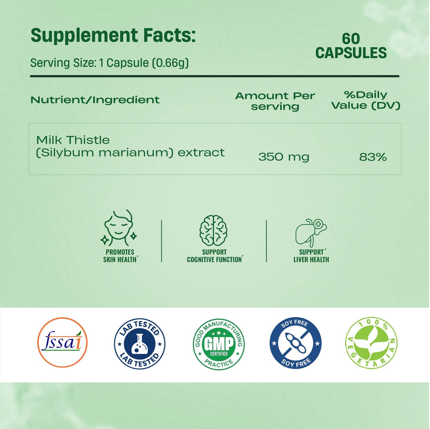 Liver Detox Supplement with Milk Thistle Extract 500mg | Added Multivitamins & Amino Acid with Natural Detoxification Formula | Liver Support Supplement (60 Veg Tablets) 60N