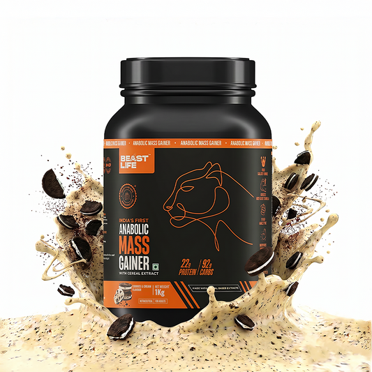 Anabolic Mass Gainer with Ultrasorb Tech | No Maltodextrin | Cookies & Cream | 1 kg