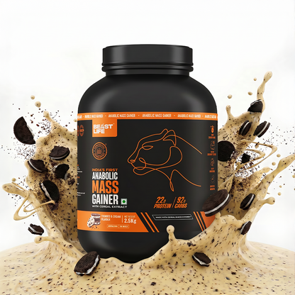 Anabolic Mass Gainer with Ultrasorb Tech | No Maltodextrin | Cookies & Cream | 2.5 kg