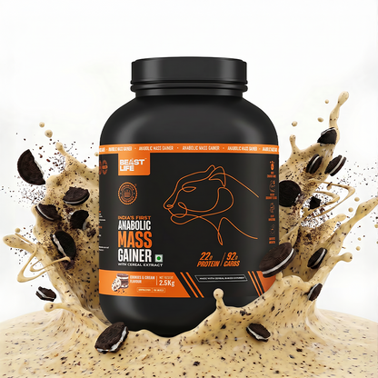 Anabolic Mass Gainer with Ultrasorb Tech | No Maltodextrin | Cookies & Cream | 2.5 kg