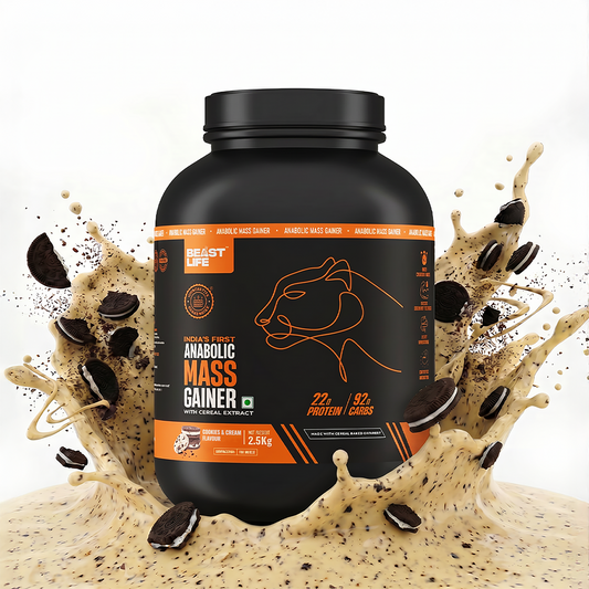 Anabolic Mass Gainer with Ultrasorb Tech | No Maltodextrin | Cookies & Cream | 2.5 kg
