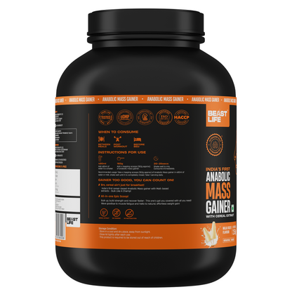Anabolic Mass Gainer with Ultrasorb Tech | No Maltodextrin | Malai Kulfi | 2.5 kg