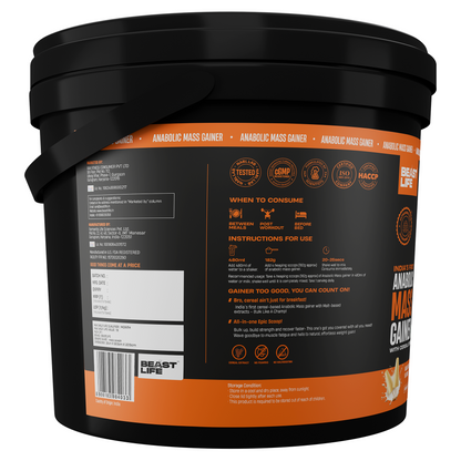 Anabolic Mass Gainer with Ultrasorb Tech | No Maltodextrin | Malai Kulfi | 5 kg