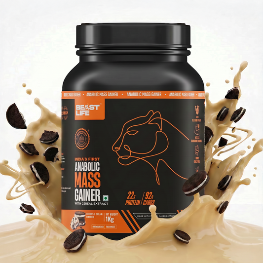 Anabolic Mass Gainer with Ultrasorb Tech | No Maltodextrin | Cookies & Cream | 1 kg