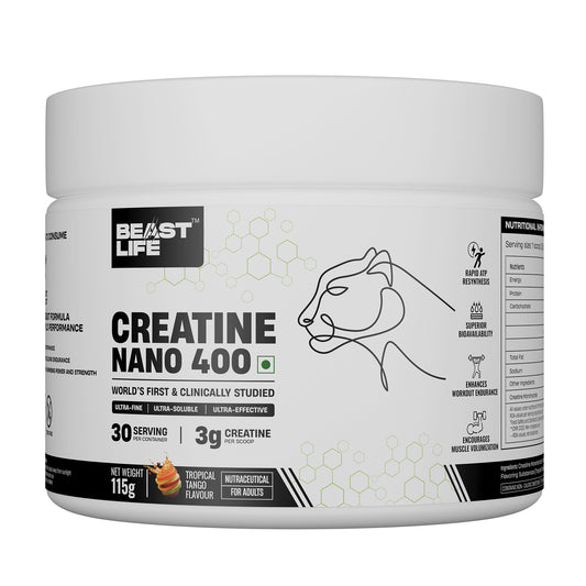World’s First Creatine Nano 400 | Finest & Fastest Absorbing | 2X Strength | Tropical Tango | 115G