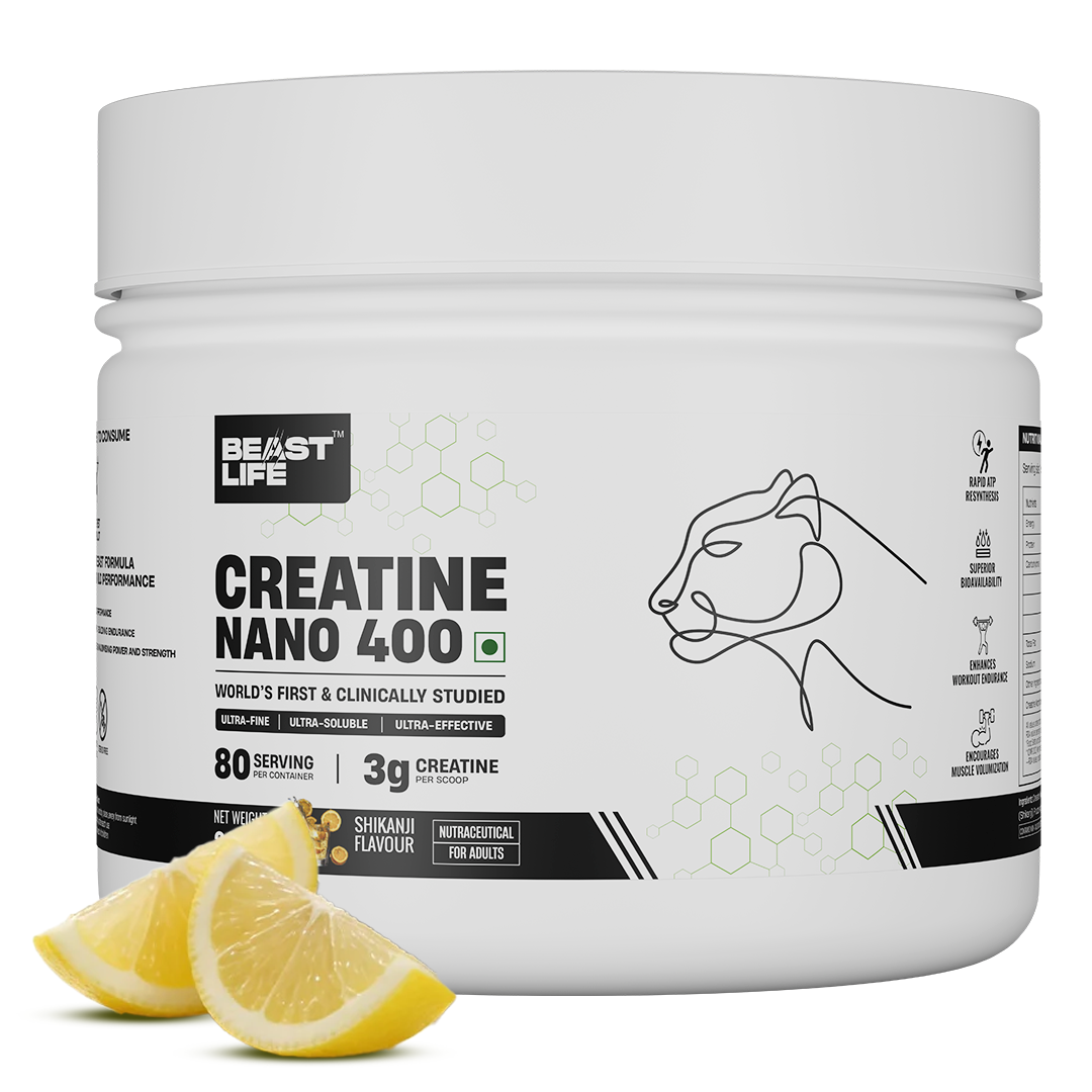 World’s First Creatine Nano 400 | Finest & Fastest Absorbing | More Strength | Shikanji | 305G