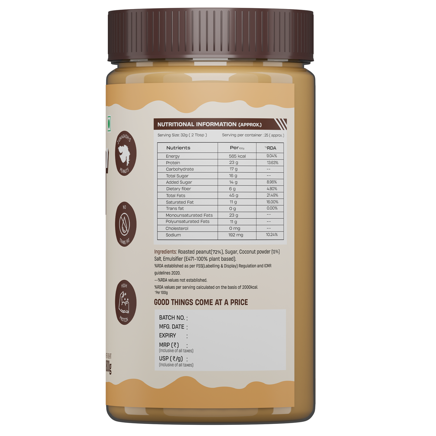 Peanut Butter | Crunchy Coconut | 800 g