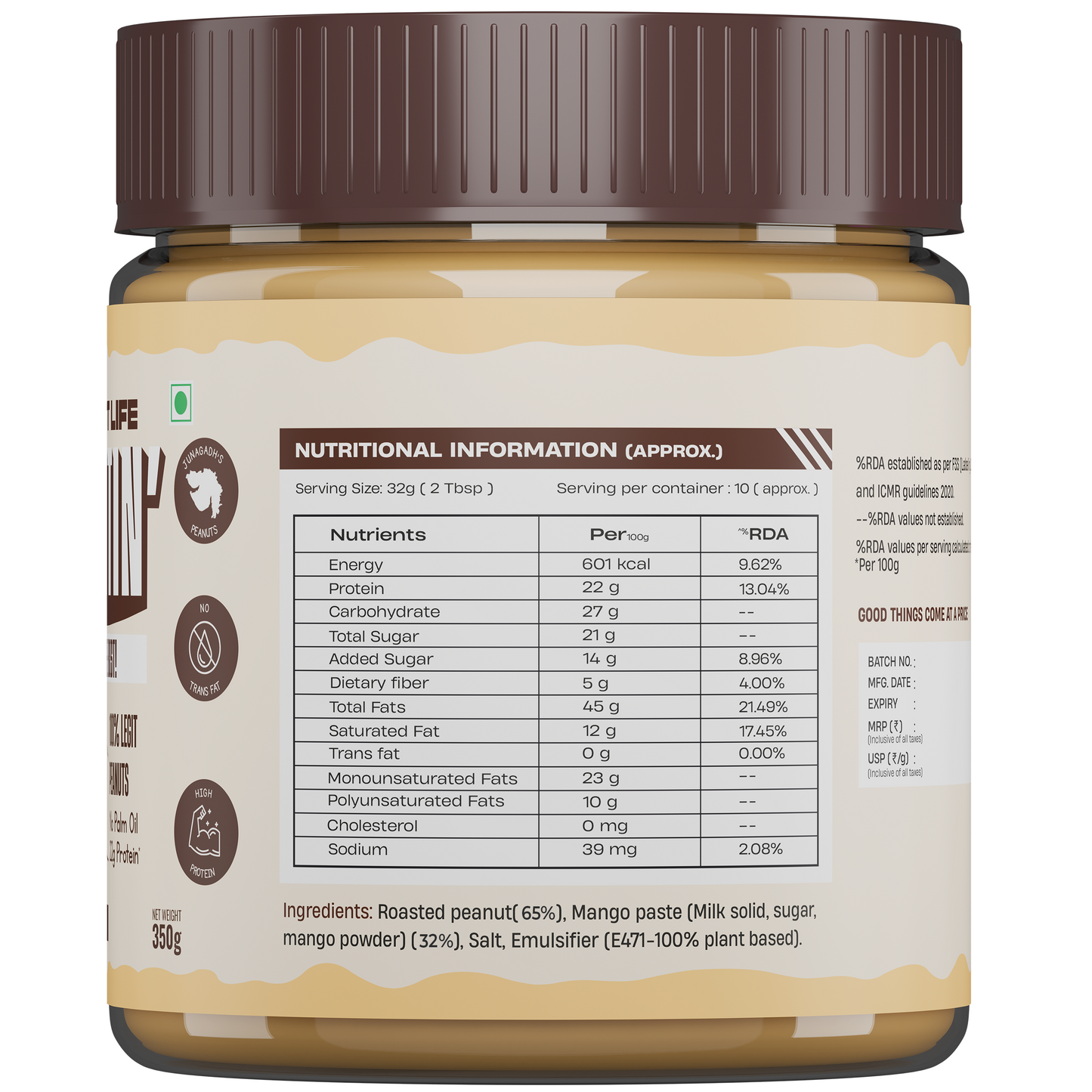 Peanut Butter | Creamy Mango | 350 g - Gift