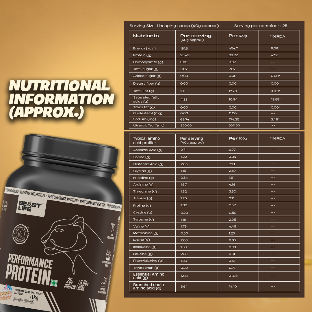 Performance Fermented Yeast Protein with Ultrasorb Tech | Birthday Cake | 1 kg