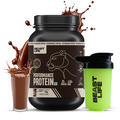 Gym Essentials Combo | Performance Protein Chocolate Flavour + Neon Shaker