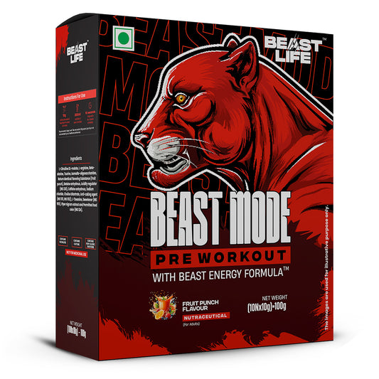 Beast Mode Pre Workout With Beast Energy Formula (Fruit Punch)